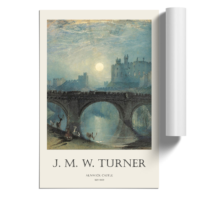 Alnwick Castle Print by Joseph Mallord William Turner - Frameless Print, 59cm H x 42cm W x 0.1cm D