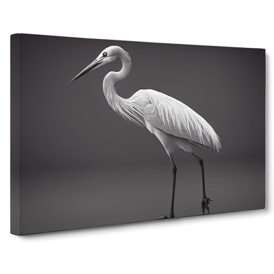 Tranquil Heron Bird - Wrapped Canvas