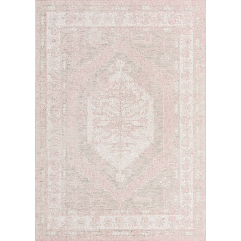 Tapis d'extérieur couleur nil rose, Rectangle 7 pi 10 po x 11 pi