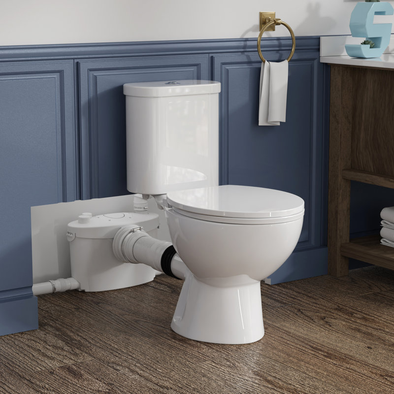 SUPERFLO 1.28 Gallons GPF Elongated Comfort Height Floor Mounted Two-Piece Toilet (Seat Included)