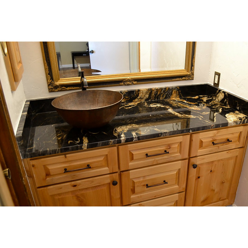 15" Medium Round Vessel Hammered Copper Sink