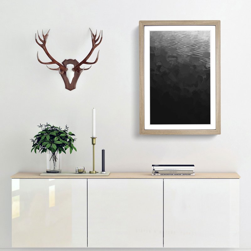 Calm of the Ocean in Abstract - Picture Frame Painting Print, Oak Framed, 65cm H x 48cm W x 2cm D