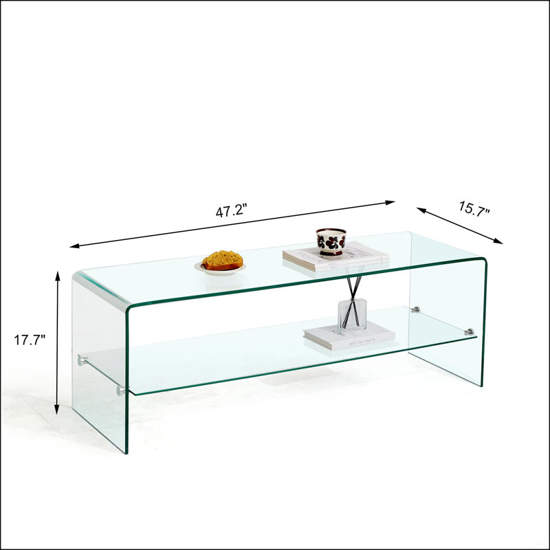 Clear Glass TV Table