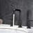Matte Black 3 Mount Bathroom Tap With Maintenance-Easy Core & Brass 8.8" High Sink Faucet Ceramic Disc Valve 1/2" Connection