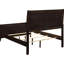 Grand lit à panneau Cappuccino - Revêtement en similicuir noir pour un look de chambre à coucher chic et cappuccino-423786931