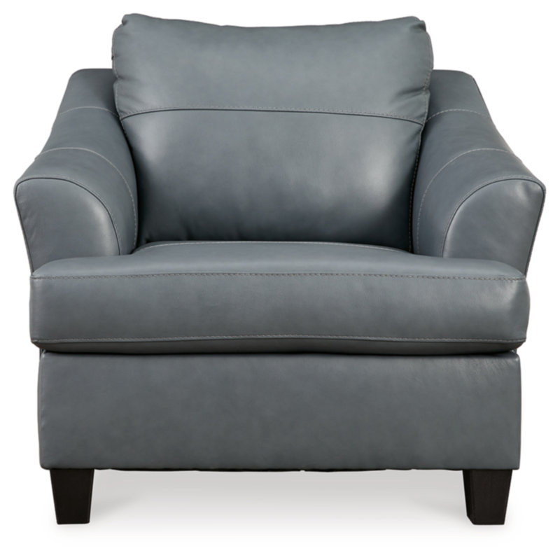Genoa Contemporary Oversized Gray Leather & Steel Chair