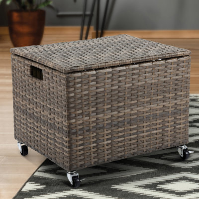 BirdRock Home Rolling File Storage Box, Tan