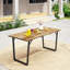 Wooden Outdoor Dining Table for 6 with 2" Umbrella Hole, Brown