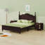 Ensemble de chambre à coucher 3 pièces, lit plateforme en bois et deux tables de chevet-169941317-169941316