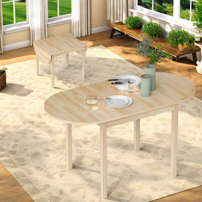 Space-saving Solid Wood Dining Table, Natural Pine, Rustic Style For Kitchens