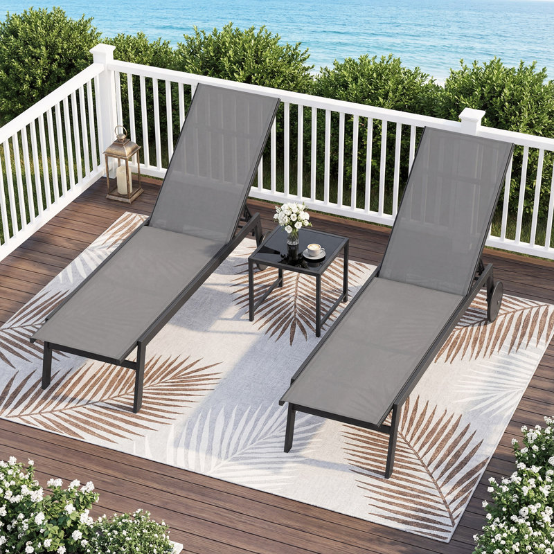 190cm Long Single Chaise, Grey, 2