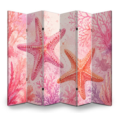 Paravent 6 panneaux paravent Royal Aquarelle Starfish