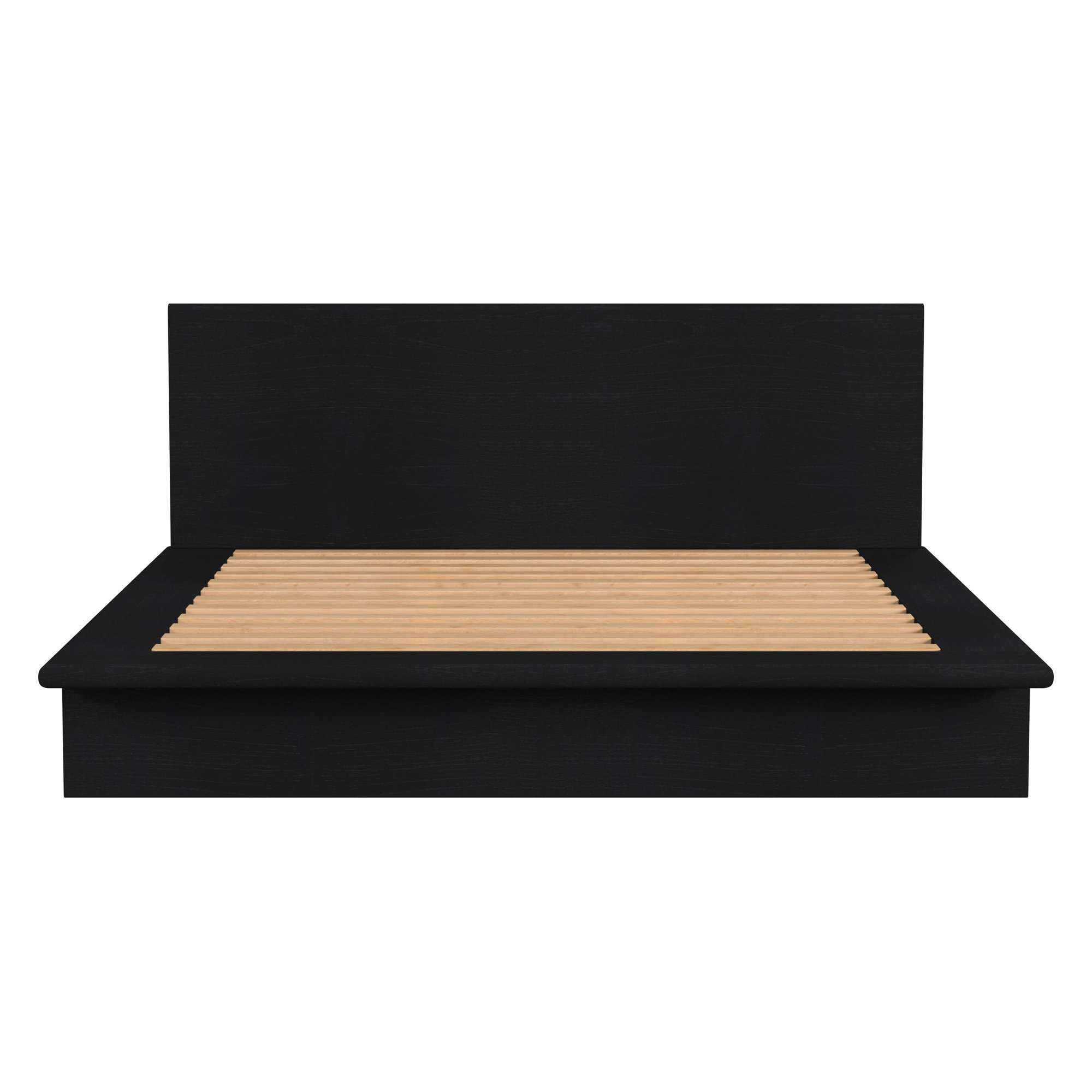 Soleil Wood Platform Bed, King, Black