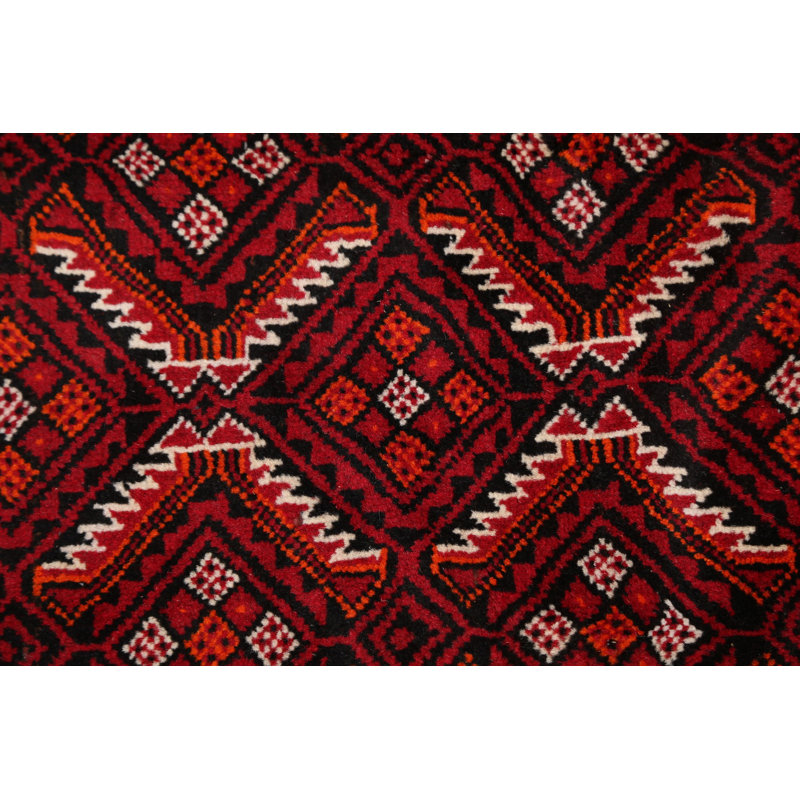 Tapis de couloir en Tapis décoratif laine brun/noir de conception unique 3 pi 5 po x 6 pi 10 po noué à la main Balouch