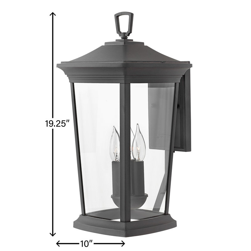 Bromley 3-Light Outdoor Wall Lantern, Museum Black