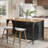 Kitchen Island With 3 Storage Shelves, 55 Inch Farmhouse Kitchen Shelf Bar Table With Large Worktop-458592064
