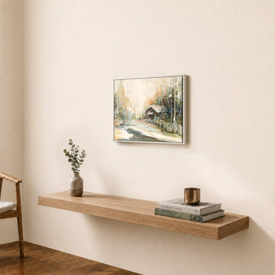 «Cabin In Snowy Woods» par Diannart - Impression sur toile