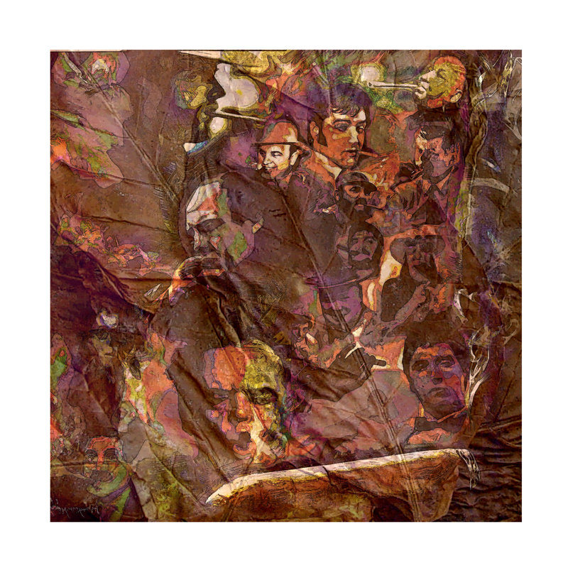 18" x 18" Brown and Red Canvas Sports Art