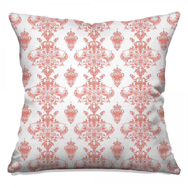 Pink Damask Pattern Double Sided Throw Pillows, 14 x 14 inches