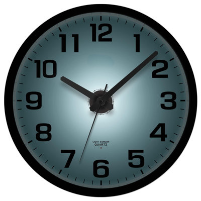 Night Light Wall Clock For Bedroom - Silent Lighted Up Wall Clock Glow In The Dark, Battery Operated For Living Room/Kitchen, Easy To Read Large Digital Display, 12 Inch