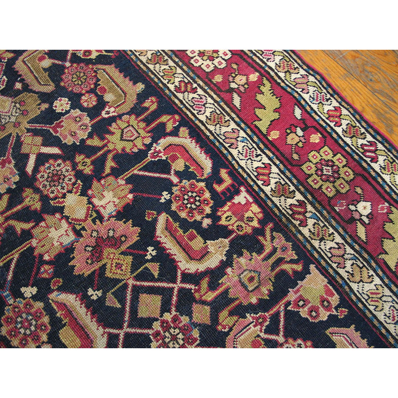 Hand Knotted Wool Area Rug in Blue