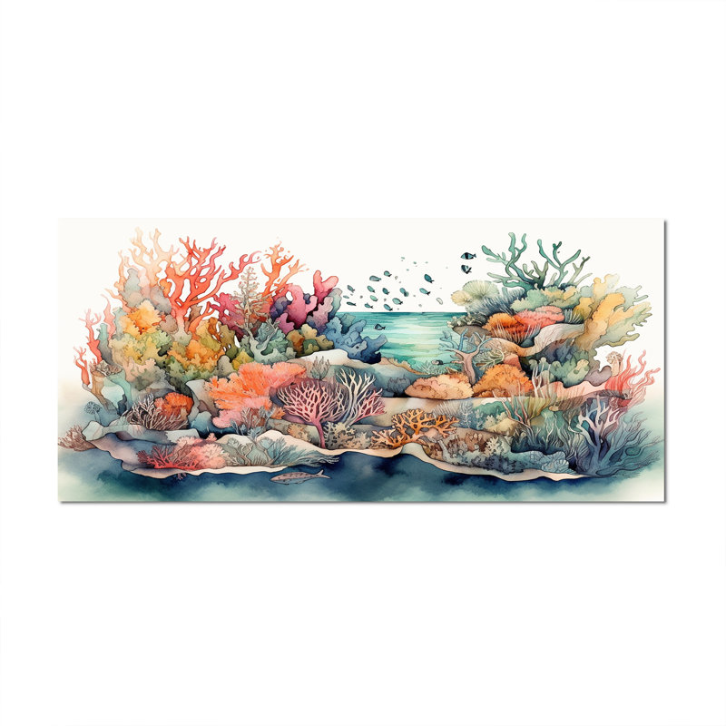 Vibrant Coral Reef II - Print, Wrapped Canvas, 28" H x 60" W x 1.5" D