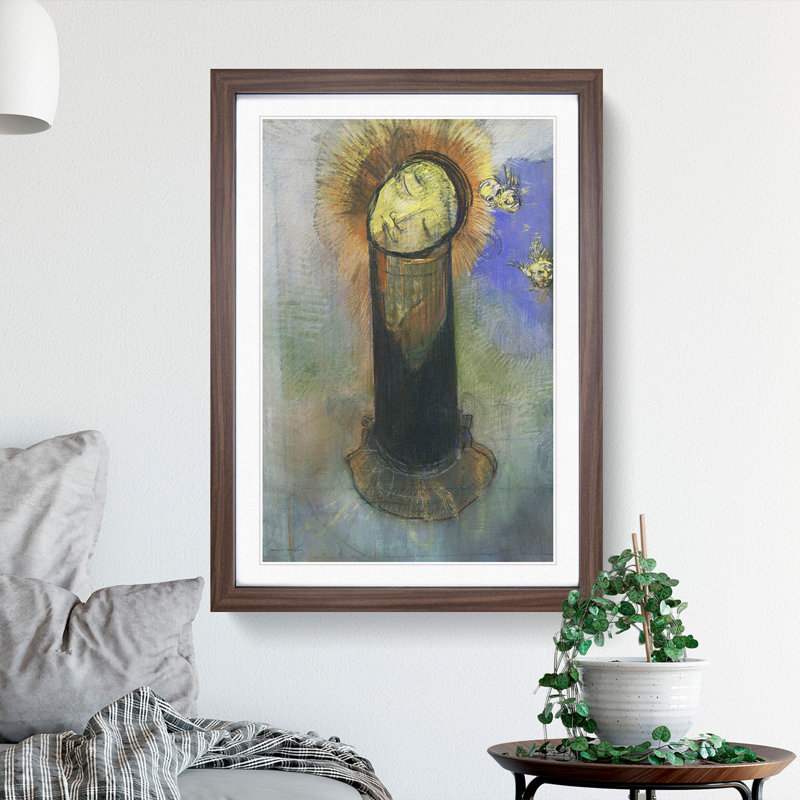 John the Baptist by Odilon Redon - Picture Frame Painting, Walnut Framed, 65cm H x 48cm W x 2cm D