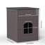 Cage en bois pour animaux de compagnie avec bac à litière pour chat, table d'appoint, tiroir, table de chevet brune pour chats