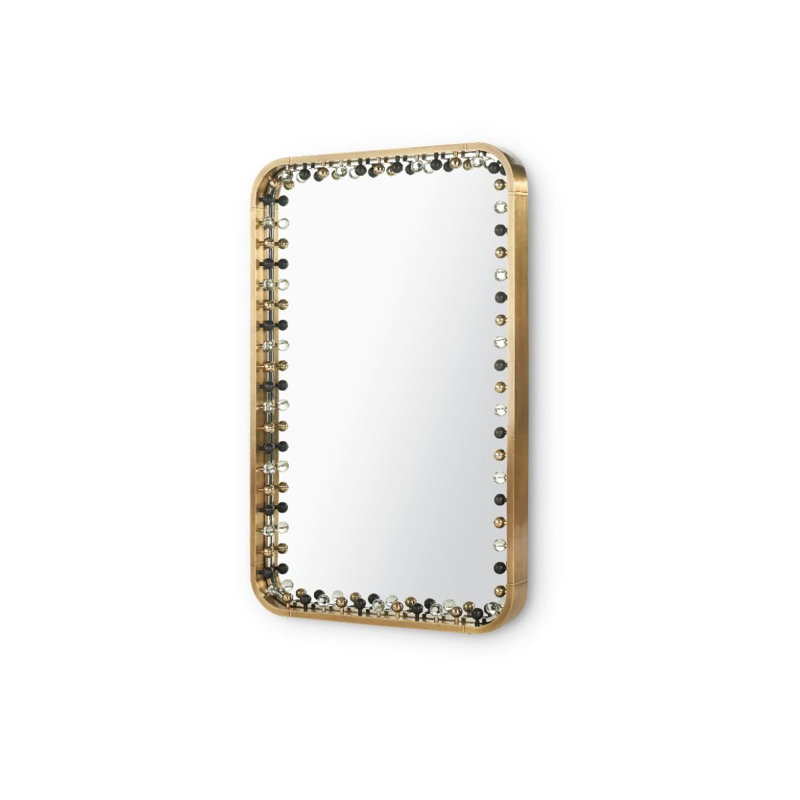 Zoe Rectangle Brass Mirror