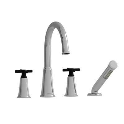 Momenti 4-Hole Deck Mount Tub Filler with C-Spout