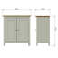Casiano 2 Door Compact Sideboard Buffet Storage Cabinet. 65cm Wide. Polished Chrome Handles. Fully Assembled.