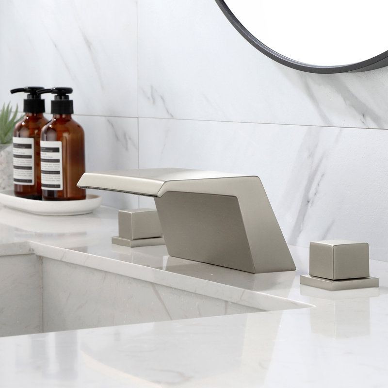 Widespread 2-handle Bathroom Faucet, Brushed Nickel