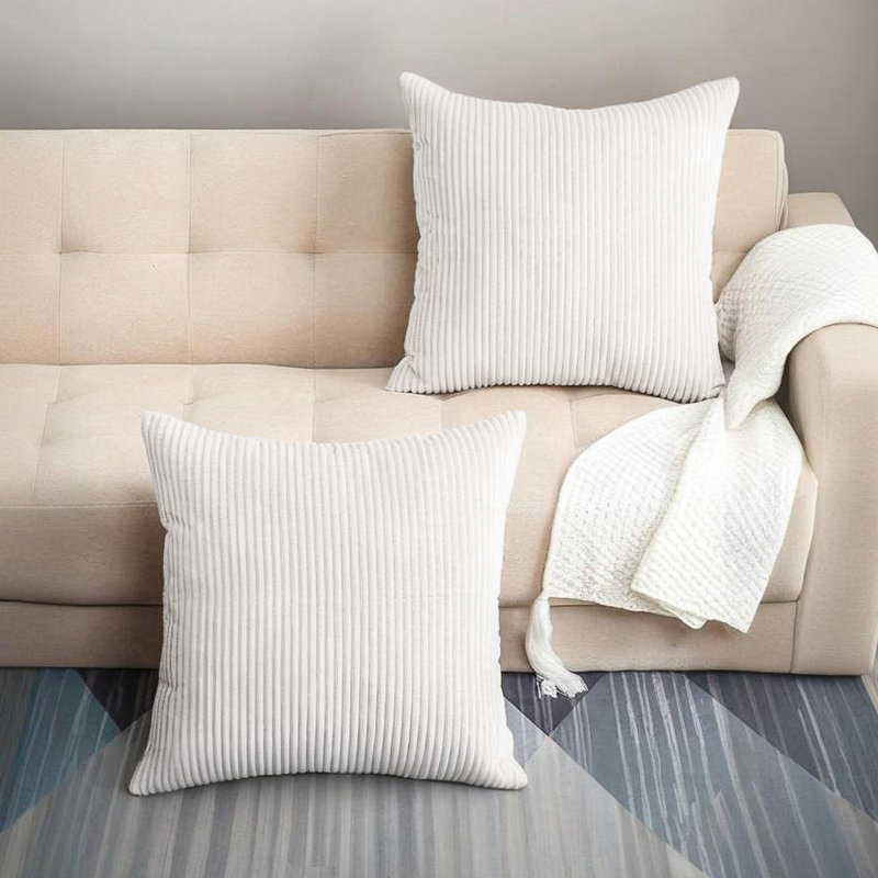 Cotton Square Cushion, Beige