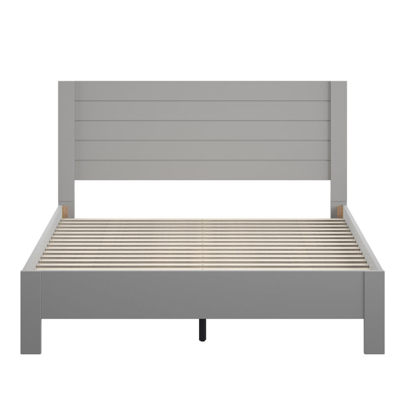 Ayaan Solid Wood Bed, Frost Gray, Queen