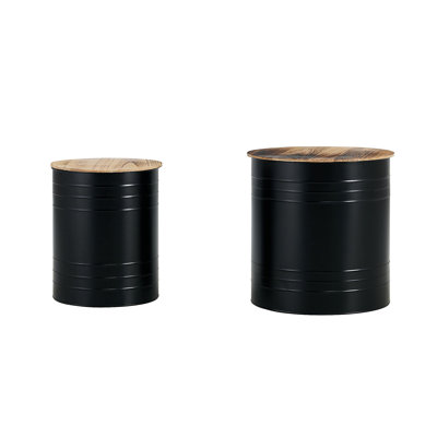 2 tables de rangement Gelacio Drum