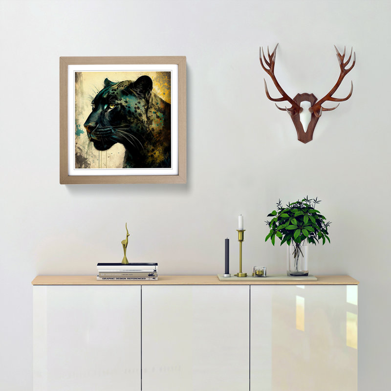 Panther - Framed Print, Oak