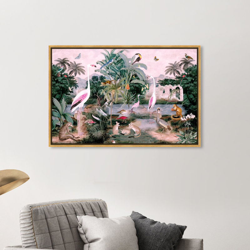 The One Place Day - Impression sur toile, H 36 po x l 54 po, Toile encadrée, Doré