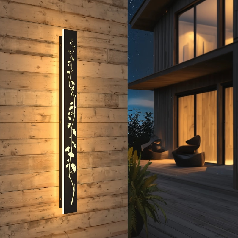Outdoor LED Waterproof Wall Light, Ginkgo Hollow Design, Modern Decorative Lighting, Suitable for Patio and Garden