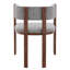 Chaise de salle à manger unique en bois à dossier incurvé avec coussin de protection convenant à la cuisine ou à la salle à manger (ensemble de 2, gris)-1973830558-1973830557
