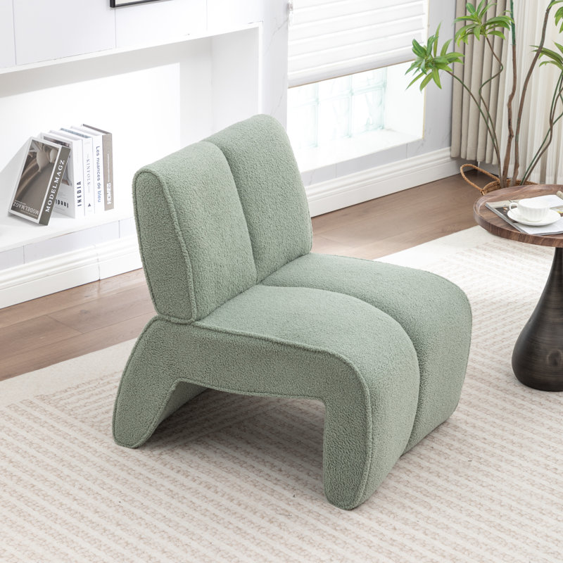 Mathias Upholstered Faux Fur Accent Chair, Green