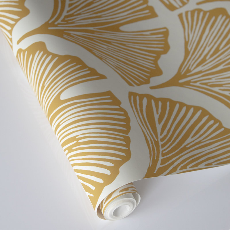 Papier peint auto-adhésif Feather Palm par Novogratz, Palmier moutarde dorée