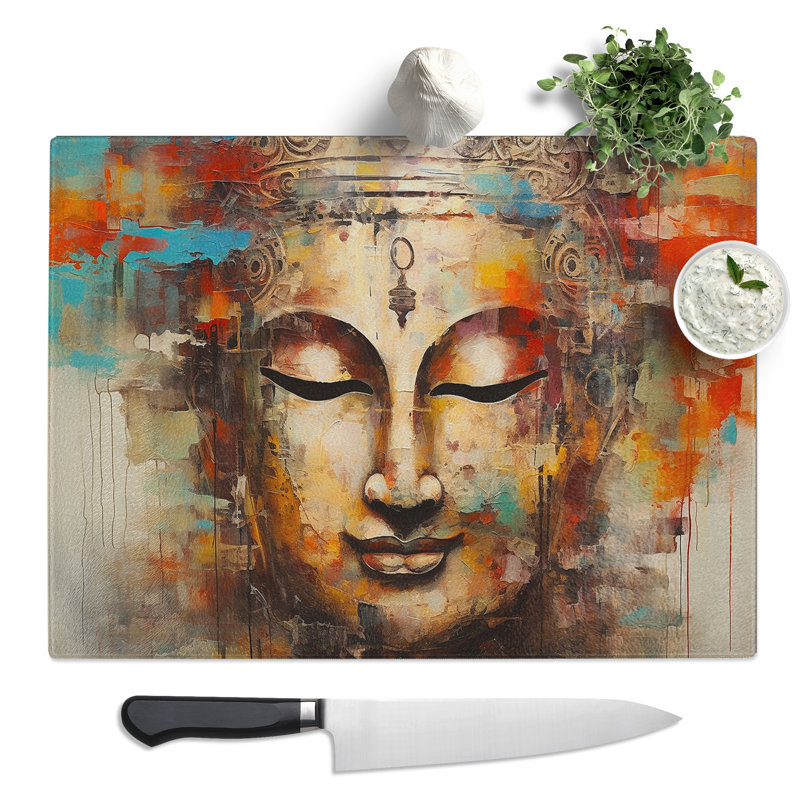 Buddha Abstract  Glass Chopping Board