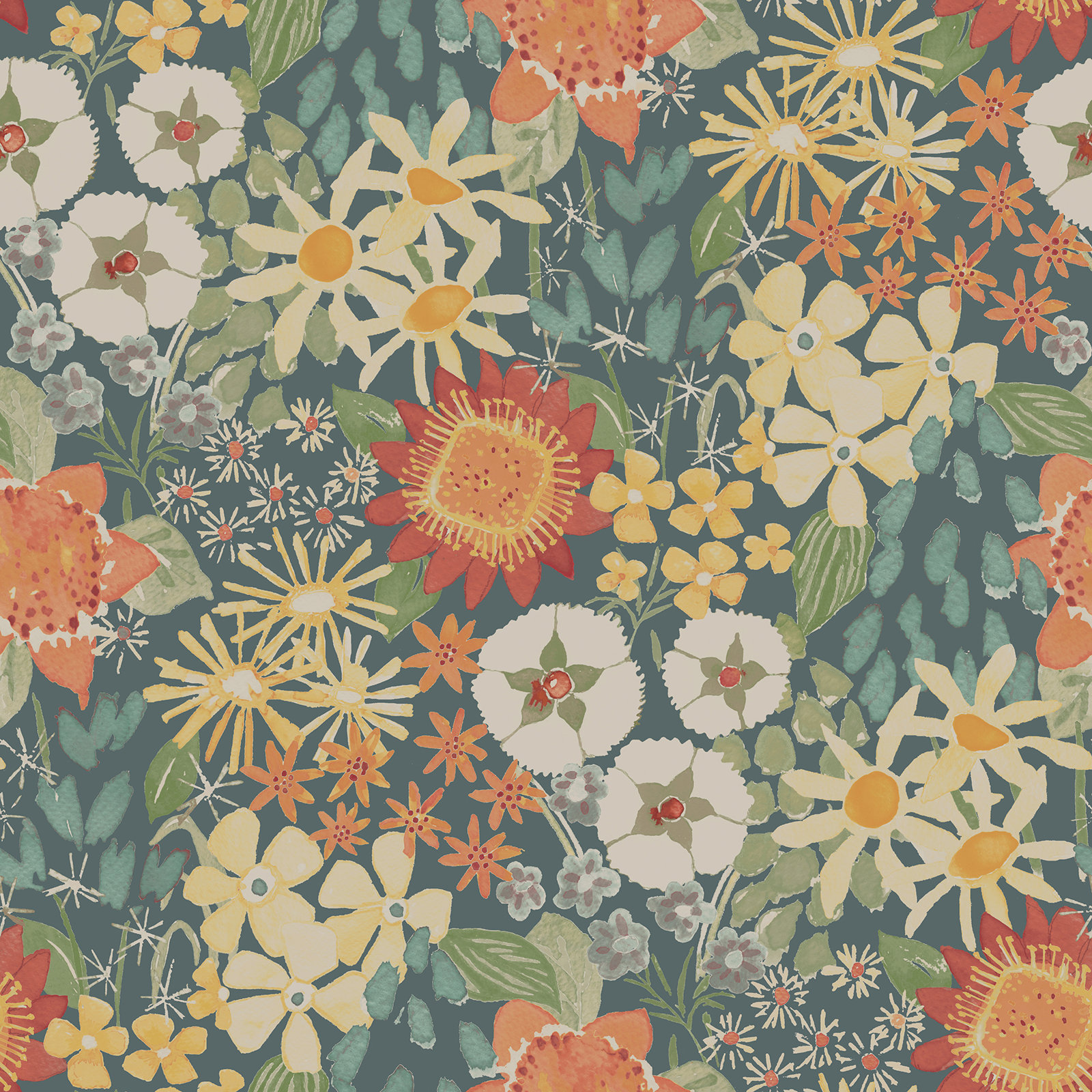 Torven Teal Peel and Stick Wallpaper