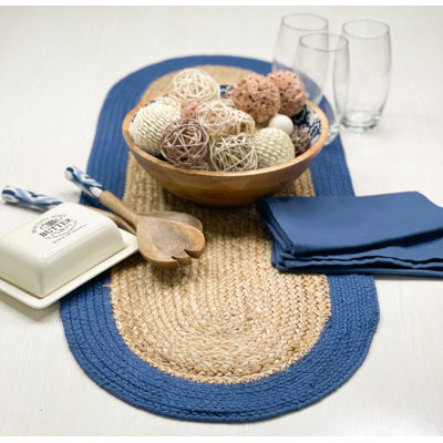 VERONA JUTE BORDER ROUND TABLE RUNNER
