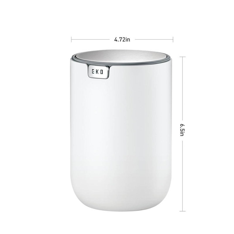 Plastic Swing Top Countertop Waste Bin - 1.5L, White