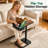Large TV Tray Table with Flip-Top Storage, Adjustable Height