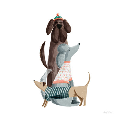 Pique-nique animaux de compagnie chiens II sur toile par Becky Thorns