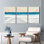 Ensemble de 3 tableaux abstraits sur toile représentant des vagues océaniques