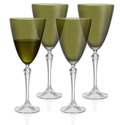 Verre à vin Vivid, à pied, vert, 9 oz Ensemble de 4