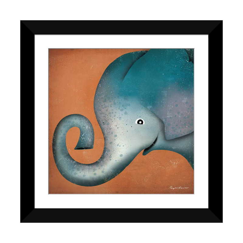 Mercato Elephant Wow, art encadré, Papier d'art encadré noir, H 24 po x l 24 po x P 1 po